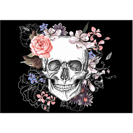 Kuvatapetti Artgeist Skull and Flowers eri kokoja