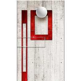 Tapetti Artgeist Red frames and white knobs 50x1000cm