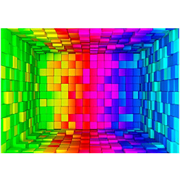 Sisustustarra Artgeist Rainbow Cube eri kokoja