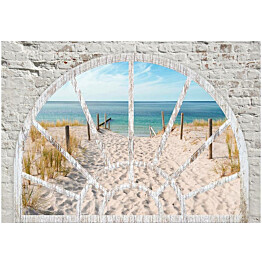 Sisustustarra Artgeist Window View - Beach eri kokoja