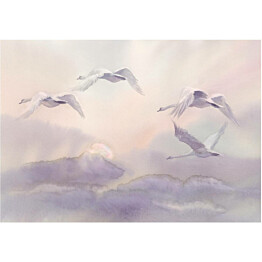 Sisustustarra Artgeist Flying Swans eri kokoja