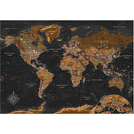 Sisustustarra Artgeist World: Stylish Map eri kokoja