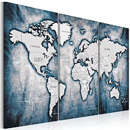 Taulu Artgeist World Map: Ink Triptych, eri kokoja