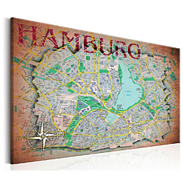 Taulu Artgeist Map of Hamburg, eri kokoja