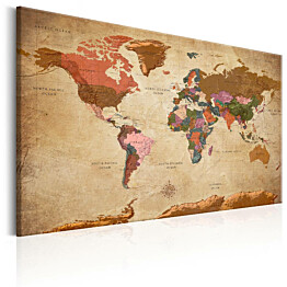 Taulu Artgeist World Map: Brown Elegance, eri kokoja