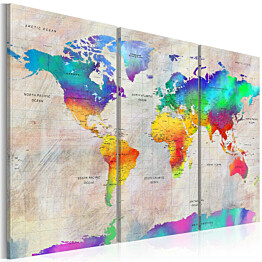 Taulu Artgeist World Map: Rainbow Gradient , eri kokoja