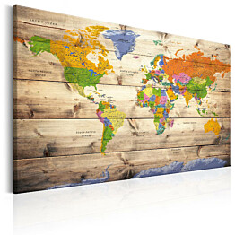 Taulu Artgeist Map on wood: Colourful Travels, eri kokoja