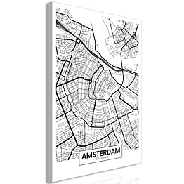 Taulu Artgeist Map of Amsterdam, 1-osainen, pystysuuntainen, eri kokoja