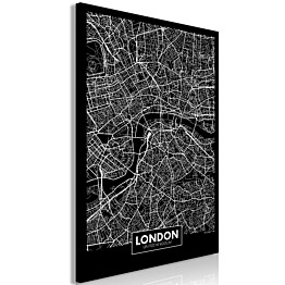 Taulu Artgeist Dark Map of London, 1-osainen, pystysuuntainen, eri kokoja