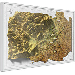 Juliste Artgeist Isometric Map: Vienna kehyksillä eri kokoja
