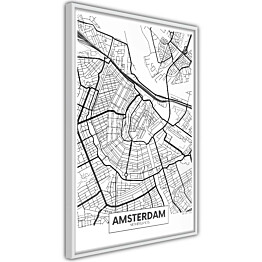 Juliste Artgeist Map of Amsterdam, kehyskartongilla, kehyksillä, eri kokoja