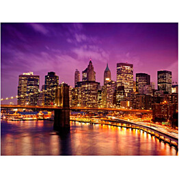Kuvatapetti Artgeist Manhattan ja Brooklyn Bridge yöllä eri kokoja
