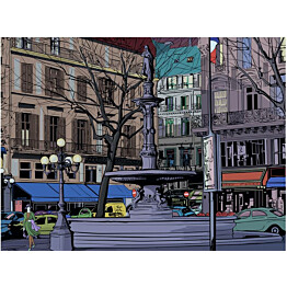 Kuvatapetti Artgeist Dusk over Paris eri kokoja