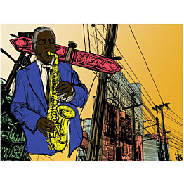 Kuvatapetti Artgeist Saxophonist in New York eri kokoja