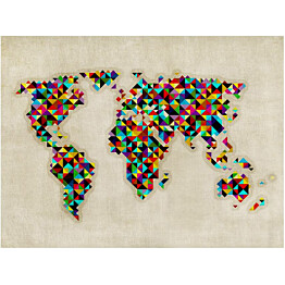 Kuvatapetti Artgeist World Map - a kaleidoscope of colors eri kokoja