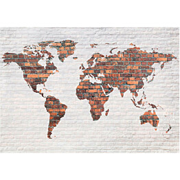 Kuvatapetti Artgeist World Map: Brick Wall eri kokoja