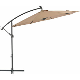 Aurinkovarjo led-valoilla ja teräspylväällä 300 cm nharmaa_1