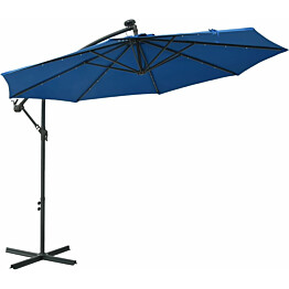 Aurinkovarjo led-valoilla ja teräspylväällä 300 cm sininen_1