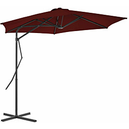 Aurinkovarjo terästangolla viininpunainen 300x230 cm_1