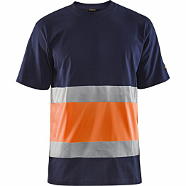 T-paita Blåkläder 3387 Highvis mariininsininen/huomio-oranssi