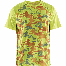 T-paita Blåkläder 3425 Functional Camo keltainen/harmaa