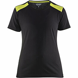 Naisten t-paita Blåkläder 3479 musta/keltainen