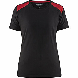 Naisten t-paita Blåkläder 3479 musta/punainen