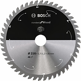 Pyörösahanterä Bosch Standard for Wood 216x30 mm 48T