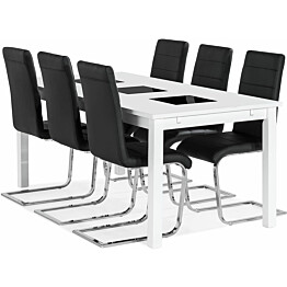 Jatkettava ruokailuryhmä Scandinavian Choice Jasmin 6 Cibus tuolia valkoinen