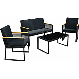 Sohvaryhmä Yddinge 2-istuttava sohva + 2 tuolia + pöytä musta