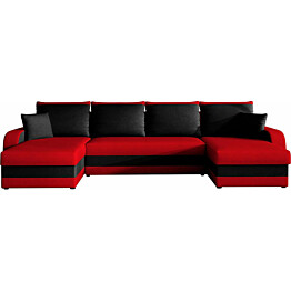 Vuodesohva divaanilla ja tyynyillä Alvared 4 ist punainen/musta