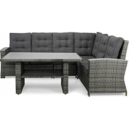 Oleskeluryhmä James Lyx 6-istuttava sohva + pöytä käännettävä harmaa