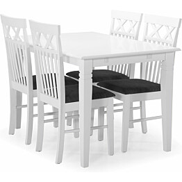 Jatkettava ruokailuryhmä Scandinavian Choice Hartford 120cm 4 Rebecka tuolia valkoinen