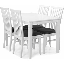 Ruokapöytä Scandinavian Choice Hartford 4 Läckö tuolia valkoinen/musta