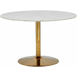 Ruokapöytä Concept 55 Capri 100cm pyöreä marmori messinki/valkoinen