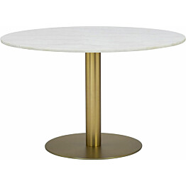 Ruokapöytä Concept 55 Capri 106cm pyöreä marmori messinki/valkoinen