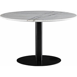 Ruokapöytä Capri 120cm pyöreä marmori harmaa/musta