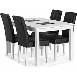 Jatkettava ruokailuryhmä Scandinavian Choice Jasmin 140cm 4 Viktor tuolia valkoinen