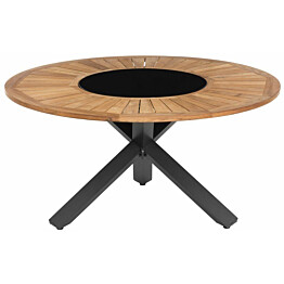 Pöytä 4Living, 150 cm, tiikki/lasi