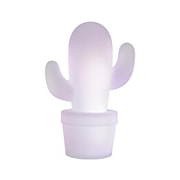 LED-pöytävalaisin Lucide Cactus Ø22,7x33cm 2W himmennettävä valkoinen