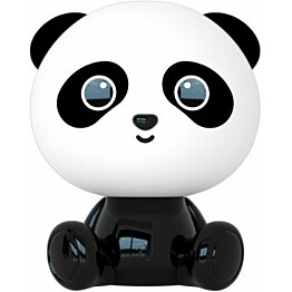 Lasten yöpöytävalaisin Lucide Dodo Panda, 1x3W, 3 StepDim, musta/valkoinen