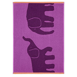 Käsipyyhe Finlayson Elefantti Vapaa, 50x70cm, luomupuuvilla, violetti/oranssi