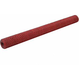 Kanaverkko teräs PVC pinnoitteella, silmäkoko 13mm, 25x1.5m, punainen