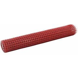 Kanaverkko 12x12mm, teräs, PVC pinnoitteella, 25x1m, punainen