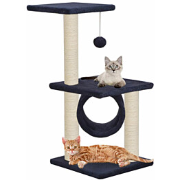Kissan kiipeilypuu, sisal-pylväillä, 65cm, tummansininen