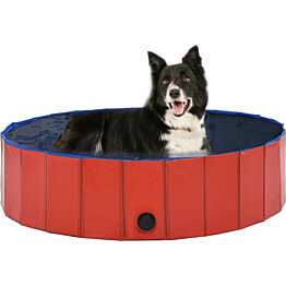 Kokoontaitettava koiran uima-allas, punainen, 120x30cm