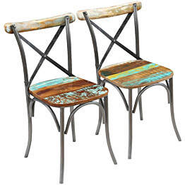 Ruokapöydän tuolit 2 kpl, 51x52x84 cm, uusiokäytetty puu