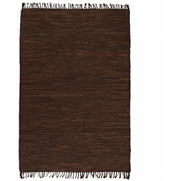 Chindi-matto 160x230cm käsinkudottu nahka ruskea