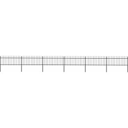 Puutarha-aita, keihäskärjillä, 10.2x0.8m, teräs, musta