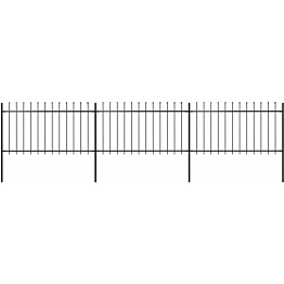 Puutarha-aita, keihäskärjillä, 5.1x1m, teräs, musta